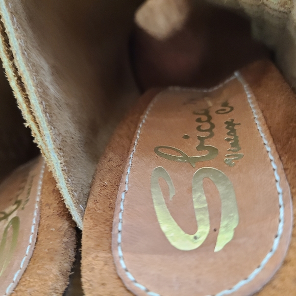 Sbicca Vintage Collection Wedge Fringed Mules Clogs - Picture 7 of 10